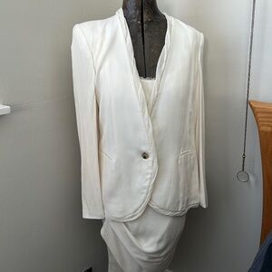 Helmut Lang Cream Asymmetrical Women's Dress